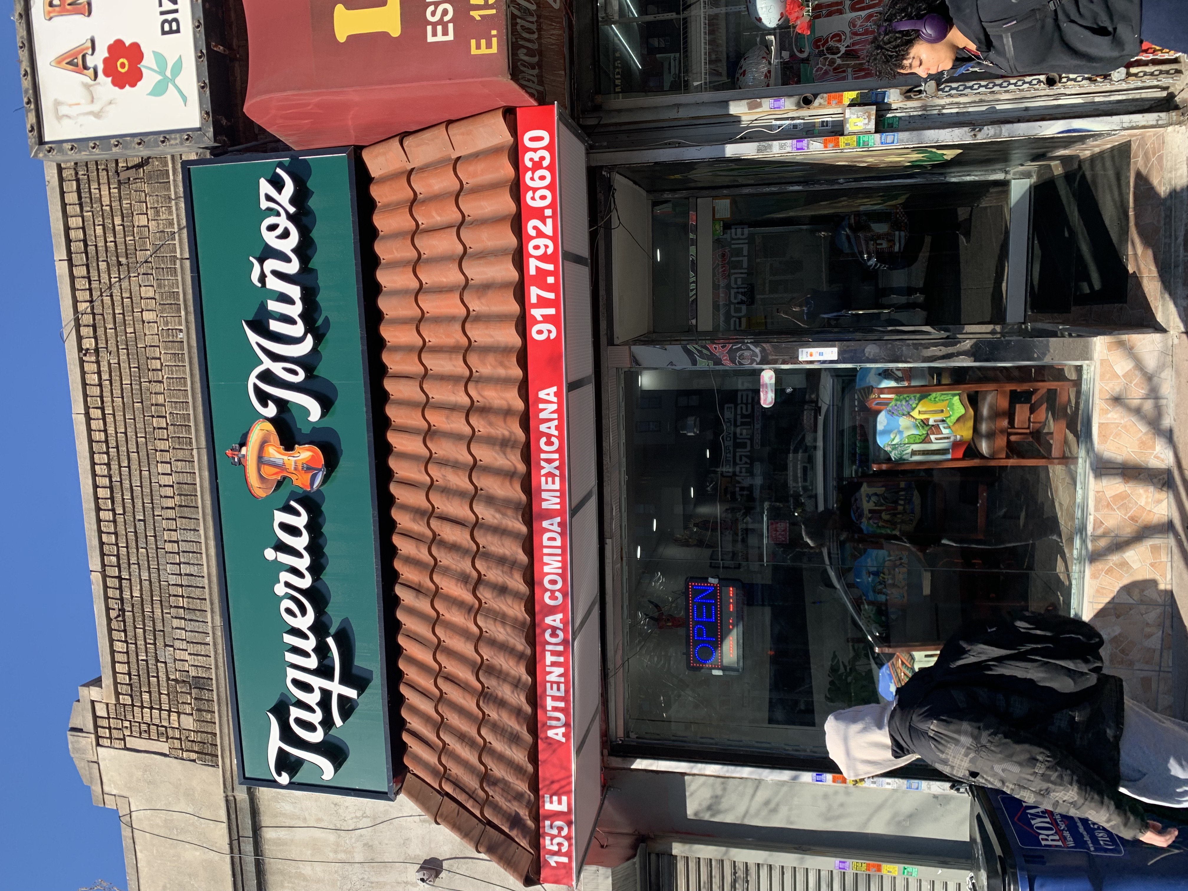 Taqueria Muñoz storefront at 155 E 170th Street, Bronx